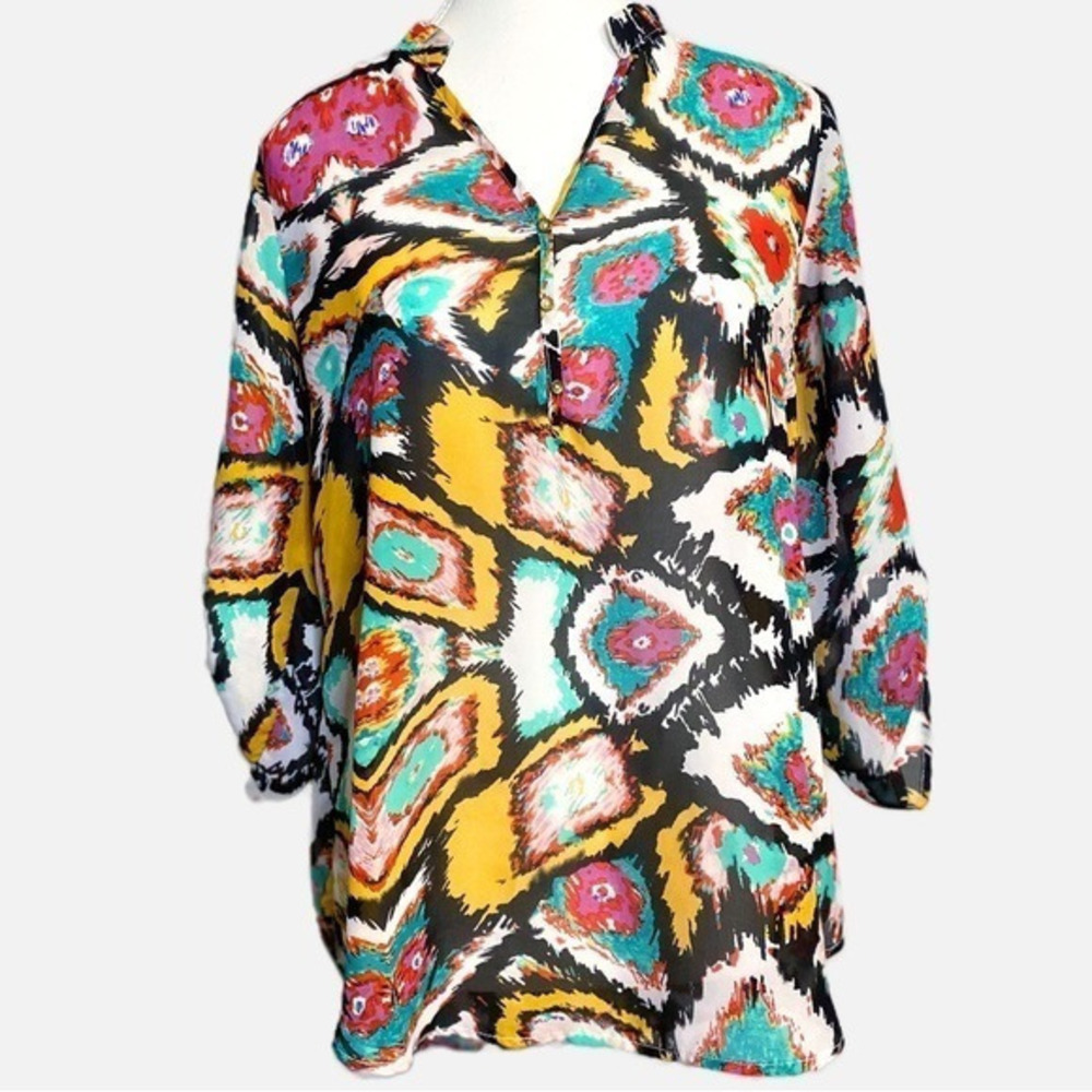 Signature Studio Colorful Sheer Top